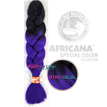 Africana Braid lasje sintetični kanekalon za pletenice afriški (farba OTROYALBL)