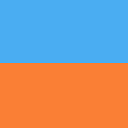 blue with orange